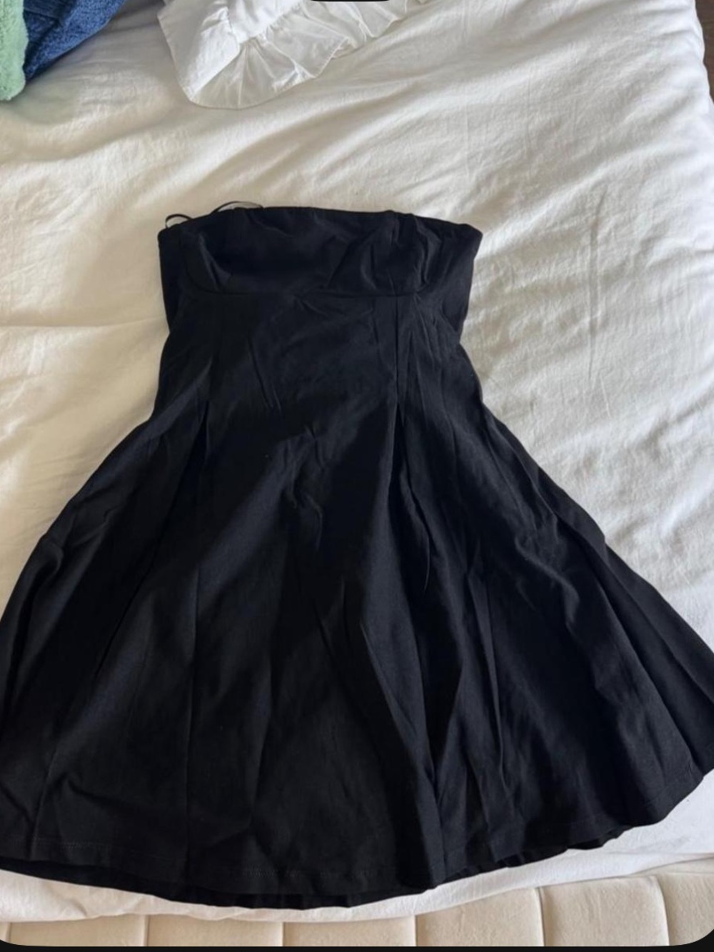Classic Strapless Black Fit-and-Flare Dress